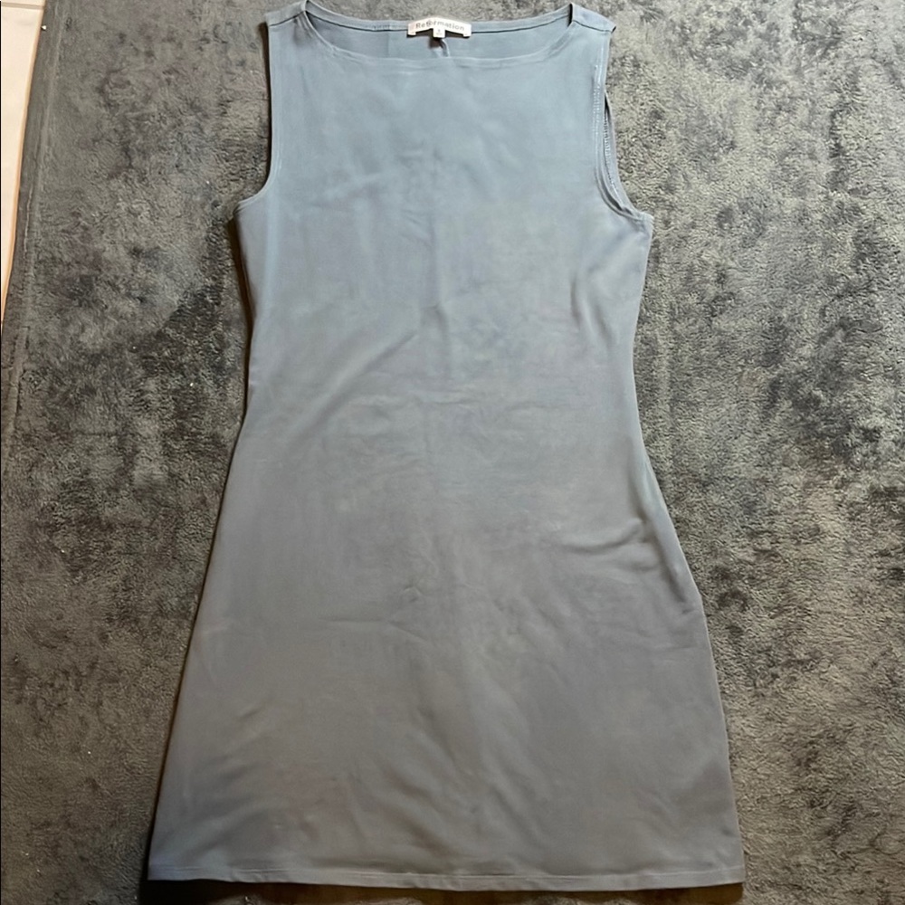SOLD • Reformation Minimalist Casual Gray Sleeveless Dress